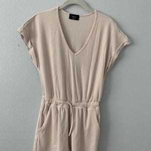 VICI Pocketed Knit Cream Romper